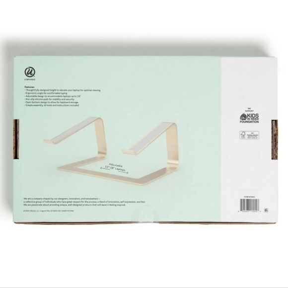 UBrands Adjustable Laptop Riser Stand- Gold Metal - Picture 8 of 11